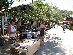 Jewelry and crafts stands in Montezuma Jewelry stands on the streets of Montezuma