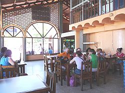 Restaurant inside ferry terminal in Paquera